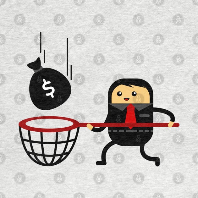 Kawaii Businessman Catch Money by erwinwira